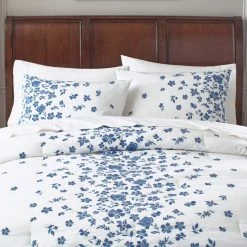 Salina 3-Piece White and Blue Embroidered Floral Cotton Full/Queen Comforter Set by Home Decorators Collection -Better Trends Sales Store home decorators collection bedding sets f5000272180tc 40 1000