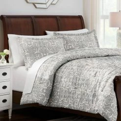 Averly 3-Piece Gray Clipped Jacquard King Comforter Set by Home Decorators Collection