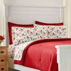 3-Piece Red Buffalo Check Plaid Flannel King Comforter Set by Home Decorators Collection
