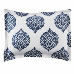 Lenora 3-Piece Blue and White Medallion Sateen King Comforter Set by Home Decorators Collection -Better Trends Sales Store home decorators collection bedding sets kekgexmd a0 1000