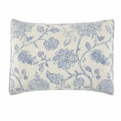3-Piece Lake Blue Floral Tonal Block Print Cotton Full/Queen Quilt Set by Home Decorators Collection -Better Trends Sales Store home decorators collection bedding sets phc 140 22 1d 1000