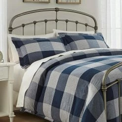 Ashdale 3-Piece Blue Plaid Full/Queen Duvet Cover Set by Home Decorators Collection
