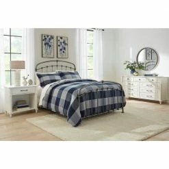 Ashdale 3-Piece Blue Plaid Full/Queen Duvet Cover Set by Home Decorators Collection -Better Trends Sales Store home decorators collection bedding sets phf19 795 77 1000