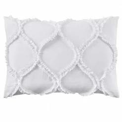 Emma 3-Piece Bright White Ruffle Ogee King Comforter Set by Home Decorators Collection -Better Trends Sales Store home decorators collection bedding sets sur95cs3pc kgn 66 1000