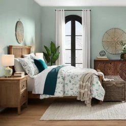 Viola 3-Piece Green and White Watercolor Botanical Cotton Full/Queen Comforter Set by Home Decorators Collection 12 Viola 3-Piece Green and White Watercolor Botanical Cotton Full/Queen Comforter Set by Home Decorators Collection -Better Trends Sales Store home decorators collection bedding sets ysh20 cys 102 1d 1000