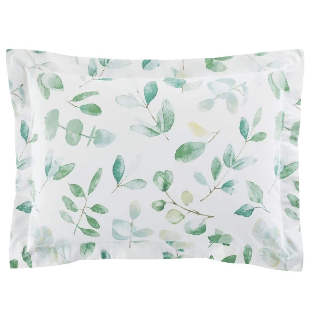 Viola 3-Piece Green and White Watercolor Botanical Cotton Full/Queen Comforter Set by Home Decorators Collection 5 Viola 3-Piece Green and White Watercolor Botanical Cotton Full/Queen Comforter Set by Home Decorators Collection - Image 3