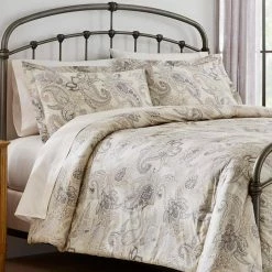 Lora 3-Piece Oatmeal Paisley King Comforter Set by Home Decorators Collection