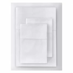 300 Thread Count Wrinkle Resistant Cotton Sateen 4-Piece Queen Sheet Set in White by Home Decorators Collection