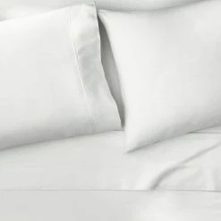 300 Thread Count Wrinkle Resistant Cotton Sateen 4-Piece Queen Sheet Set in White by Home Decorators Collection -Better Trends Sales Store home decorators collection sheet sets ss qn white a0 1000 1