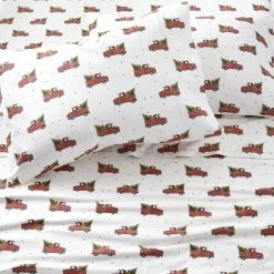 Cozy Cotton Flannel Red Vintage Woody Truck 4-Piece King Sheet Set by Home Decorators Collection -Better Trends Sales Store home decorators collection sheet sets vwt 02 40 1000