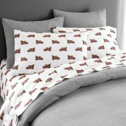 Cozy Cotton Flannel Red Vintage Woody Truck 4-Piece King Sheet Set by Home Decorators Collection -Better Trends Sales Store home decorators collection sheet sets vwt 02 a0 1000