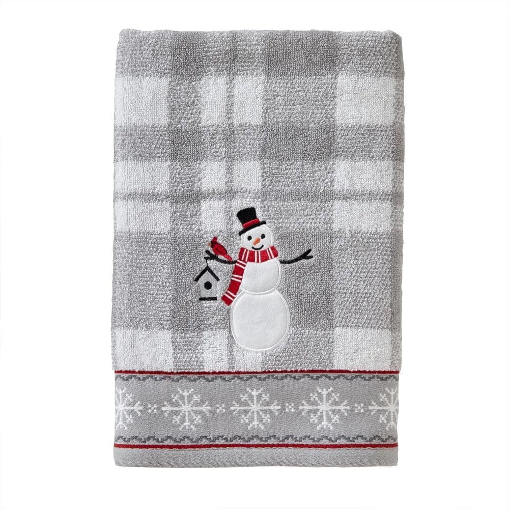 Whistler Snowman Jacquard Bath Towel, multi, cotton by SKL Home 3 Whistler Snowman Jacquard Bath Towel, multi, cotton by SKL Home
