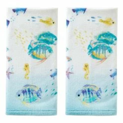 Ocean Watercolor Hand Towel (2-Pack), Multi by SKL Home