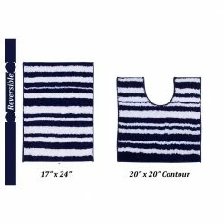 Marrakesh Collection 2-Piece Navy 100% Polyester 17 in. x 24 in., 20 in. x 20 in. Bath Rug Set by Better Trends -Better Trends Sales Store navy better trends bathroom rugs bath mats bama2pc1720nv c3 1000