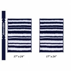 Marrakesh Collection 2-Piece Navy 100% Polyester 17 in. x 24 in., 17 in. x 24 in. Bath Rug Set by Better Trends -Better Trends Sales Store navy better trends bathroom rugs bath mats bama2pc1724nv c3 1000