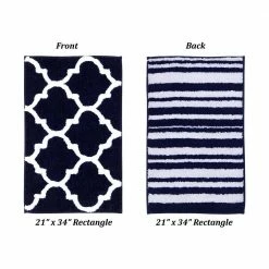 Marrakesh Collection 4 Piece Navy 100% Polyester Bath Rug Set - (17" x 24" : 20" x 20" : 21" x 34" : 20" x 60") by Better Trends 17 Marrakesh Collection 4 Piece Navy 100% Polyester Bath Rug Set - (17" x 24" : 20" x 20" : 21" x 34" : 20" x 60") by Better Trends -Better Trends Sales Store navy better trends bathroom rugs bath mats bama4pc17202160nv 44 1000