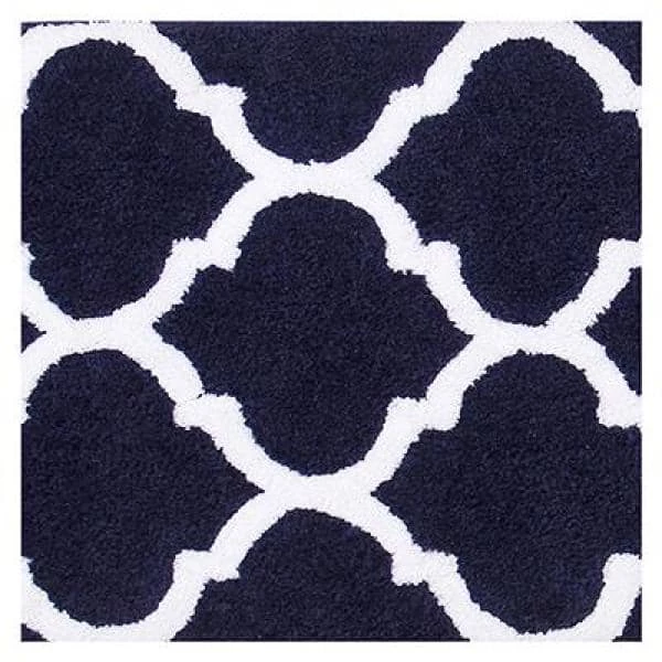 Marrakesh Collection 4 Piece Navy 100% Polyester Bath Rug Set - (17" x 24" : 20" x 20" : 21" x 34" : 20" x 60") by Better Trends 3 Marrakesh Collection 4 Piece Navy 100% Polyester Bath Rug Set - (17" x 24" : 20" x 20" : 21" x 34" : 20" x 60") by Better Trends
