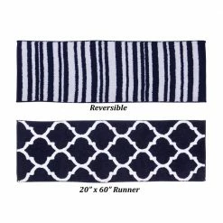 Marrakesh Collection 4 Piece Navy 100% Polyester Bath Rug Set - (17" x 24" : 20" x 20" : 21" x 34" : 20" x 60") by Better Trends 18 Marrakesh Collection 4 Piece Navy 100% Polyester Bath Rug Set - (17" x 24" : 20" x 20" : 21" x 34" : 20" x 60") by Better Trends -Better Trends Sales Store navy better trends bathroom rugs bath mats bama4pc17202160nv fa 1000