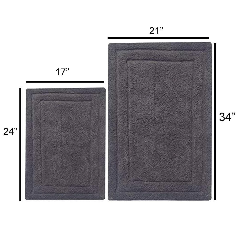 Classic Platinum Gray 34 in. x 21 in. 2-Piece Bath Rug Set by Benjara 8 Classic Platinum Gray 34 in. x 21 in. 2-Piece Bath Rug Set by Benjara - Image 7