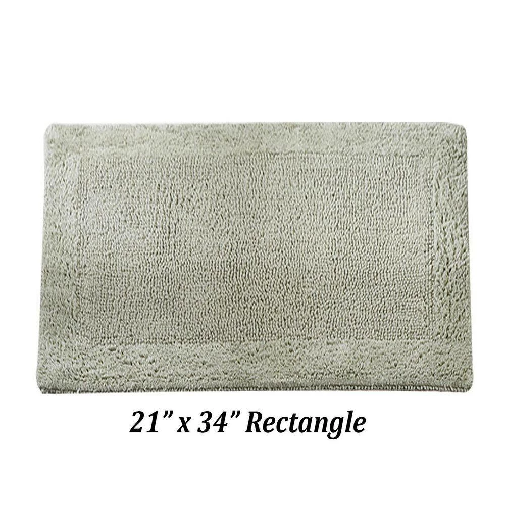 Edge Collection 21 in. x 34 in. Green 100% Cotton Rectangle Bath Rug by Better Trends 5 Edge Collection 21 in. x 34 in. Green 100% Cotton Rectangle Bath Rug by Better Trends - Image 3
