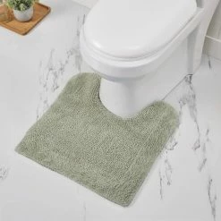 Edge Collection Green 100% Cotton Rectangle 3-Piece Bath Rug Set by Better Trends 11 Edge Collection Green 100% Cotton Rectangle 3-Piece Bath Rug Set by Better Trends -Better Trends Sales Store sage better trends bathroom rugs bath mats baeg3pc172021sa 4f 1000