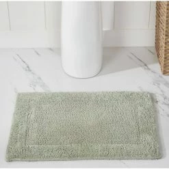 Edge Collection Green 100% Cotton Rectangle 3-Piece Bath Rug Set by Better Trends 10 Edge Collection Green 100% Cotton Rectangle 3-Piece Bath Rug Set by Better Trends -Better Trends Sales Store sage better trends bathroom rugs bath mats baeg3pc172021sa c3 1000