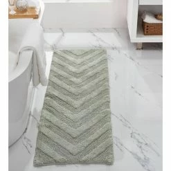 Hugo Collection 20 in. x 60 in. Green 100% Cotton Runner Bath Rug by Better Trends