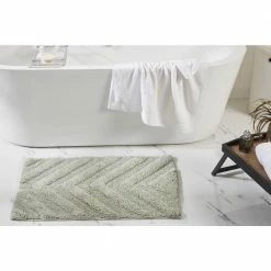 Hugo Collection Green 100% Cotton Rectangle 4-Piece Bath Rug Set by Better Trends -Better Trends Sales Store sage better trends bathroom rugs bath mats bahg4pc17182021sa 44 1000