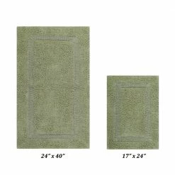 Lux Collection Sage 17 in. x 24 in. and 24 in. x 40 in. 100% Cotton 2-Piece Bath Rug Set by Better Trends