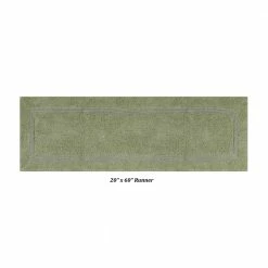 Lux Collection Sage 17 in. x 24 in., 24 in. x 40 in., 20 in. x 60 in. 100% Cotton 3-Piece Bath Rug Set by Better Trends -Better Trends Sales Store sage better trends bathroom rugs bath mats balu3pc146sa 1f 1000