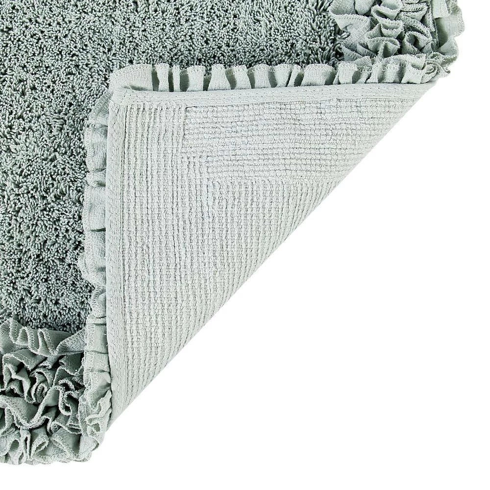 Shaggy Border Collection 2 Piece Sage 100% Cotton Bath Rug Set - (17" x 24" : 21" x 34") by Better Trends 4 Shaggy Border Collection 2 Piece Sage 100% Cotton Bath Rug Set - (17" x 24" : 21" x 34") by Better Trends - Image 2