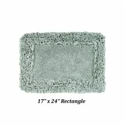 Shaggy Border Collection 4 Piece Sage 100% Cotton Bath Rug Set by Better Trends -Better Trends Sales Store sage better trends bathroom rugs bath mats barr4pc1224sa c3 1000