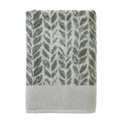 Distressed Leaves Bath Towel Sage by SKL Home