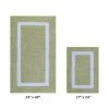 Hotel Collection Sage/White (17" x 24" : 24" x 40") 100% Cotton 2 Piece Bath Rug Set by Better Trends