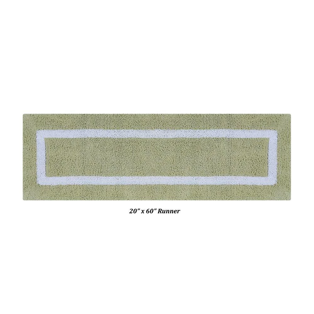 Hotel Collection Sage/White (17" x 24" : 24" x 40" : 20" x 60") 100% Cotton 3 Piece Bath Rug Set by Better Trends 7 Hotel Collection Sage/White (17" x 24" : 24" x 40" : 20" x 60") 100% Cotton 3 Piece Bath Rug Set by Better Trends - Image 5