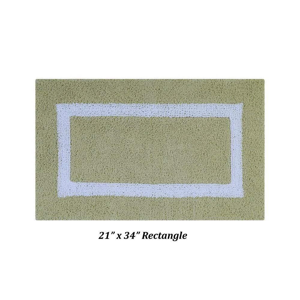 Hotel Collection Sage/White 100% Cotton 4 Piece Bath Rug Set by Better Trends 7 Hotel Collection Sage/White 100% Cotton 4 Piece Bath Rug Set by Better Trends - Image 5