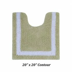 Hotel Collection Sage/White 100% Cotton 4 Piece Bath Rug Set by Better Trends 11 Hotel Collection Sage/White 100% Cotton 4 Piece Bath Rug Set by Better Trends -Better Trends Sales Store sage white better trends bathroom rugs bath mats baho4pcsawh c3 1000