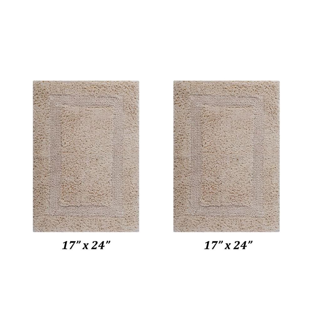 Lux Collection Sand 17 in. x 24 in. and 17 in. x 24 in. 100% Cotton 2-Piece Bath Rug Set by Better Trends 3 Lux Collection Sand 17 in. x 24 in. and 17 in. x 24 in. 100% Cotton 2-Piece Bath Rug Set by Better Trends