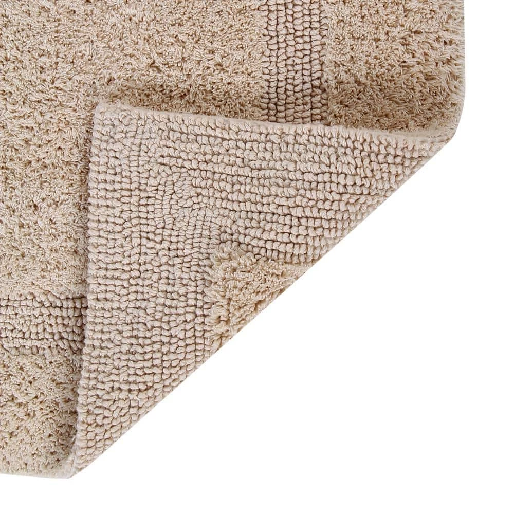 Lux Collection Sand 17 in. x 24 in. and 17 in. x 24 in. 100% Cotton 2-Piece Bath Rug Set by Better Trends 4 Lux Collection Sand 17 in. x 24 in. and 17 in. x 24 in. 100% Cotton 2-Piece Bath Rug Set by Better Trends - Image 2