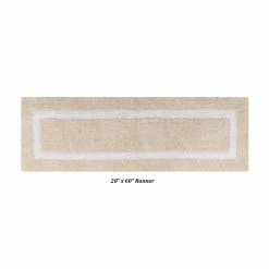 Hotel Collection Sand/White (20" x 20" : 21" x 34" : 20" x 60") 100% Cotton 3 Piece Bath Rug Set by Better Trends -Better Trends Sales Store sand white better trends bathroom rugs bath mats baho3pc226sdwh 1f 1000