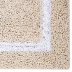 Hotel Collection Sand/White (20" x 20" : 21" x 34" : 20" x 60") 100% Cotton 3 Piece Bath Rug Set by Better Trends -Better Trends Sales Store sand white better trends bathroom rugs bath mats baho3pc226sdwh 76 1000