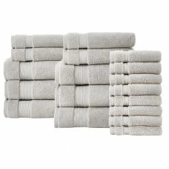 Egyptian Cotton 18-Piece Bath Towel Set in Shadow Gray by Home Decorators Collection