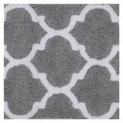 Marrakesh Collection Silver 20 in. x 60 in. 100% Polyester Bath Rug by Better Trends