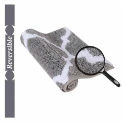 Marrakesh Collection Silver 20 in. x 60 in. 100% Polyester Bath Rug by Better Trends -Better Trends Sales Store silver better trends bathroom rugs bath mats bama2060si c3 1000