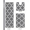 Marrakesh Collection 3-Piece Silver 100% Polyester 20 in. x 20 in., 21 in. x 34 in., 20 in. x 60 in. Bath Rug Set by Better Trends