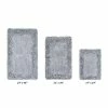 Shaggy Border Collection 3 Piece Silver 100% Cotton Bath Rug Set - (17" x 24" : 21" x 34" : 24" x 40") by Better Trends -Better Trends Sales Store silver better trends bathroom rugs bath mats barr3pc124si 64 1000