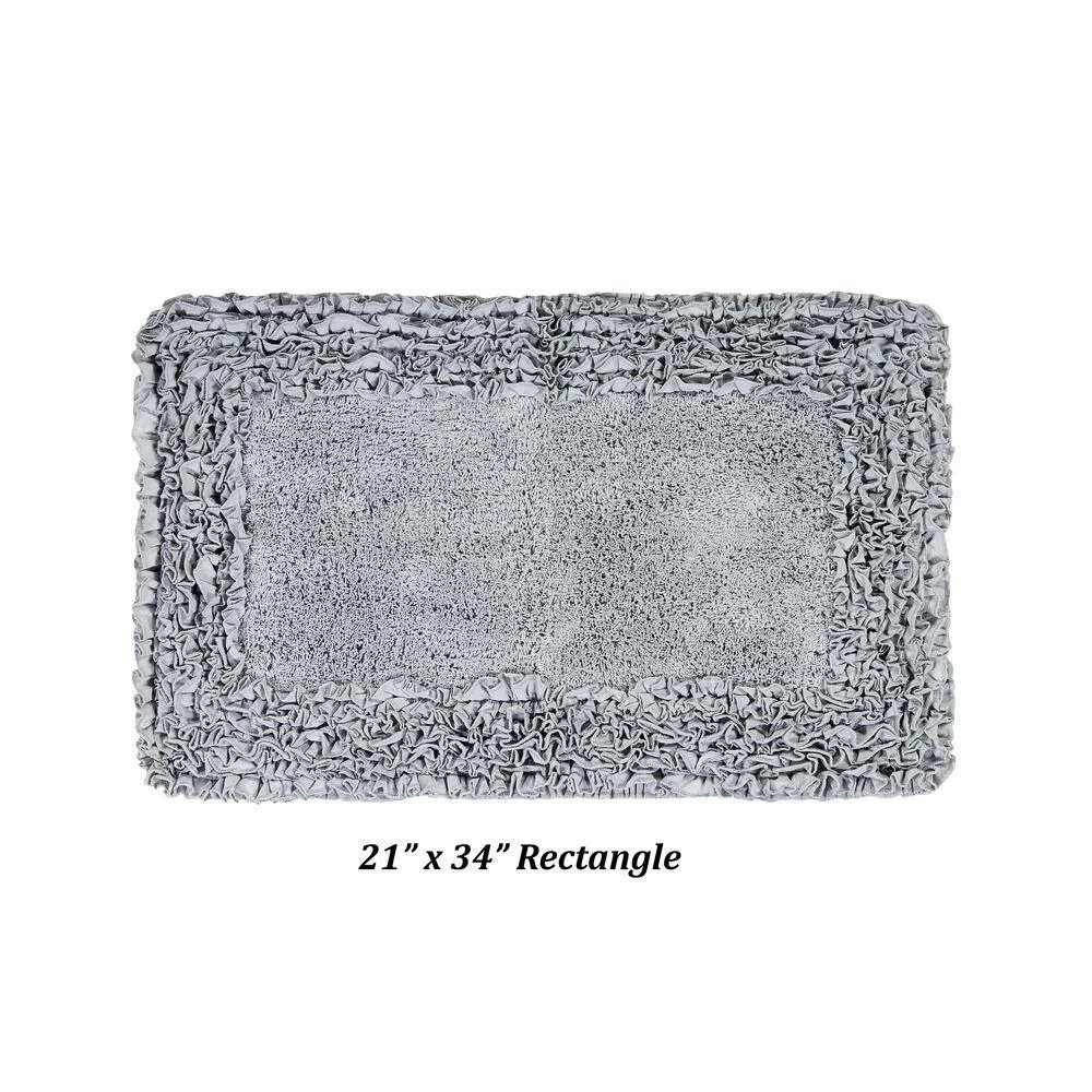 Shaggy Border Collection Silver 100% Cotton 5 Piece Bath Rug Set by Better Trends 7 Shaggy Border Collection Silver 100% Cotton 5 Piece Bath Rug Set by Better Trends - Image 5