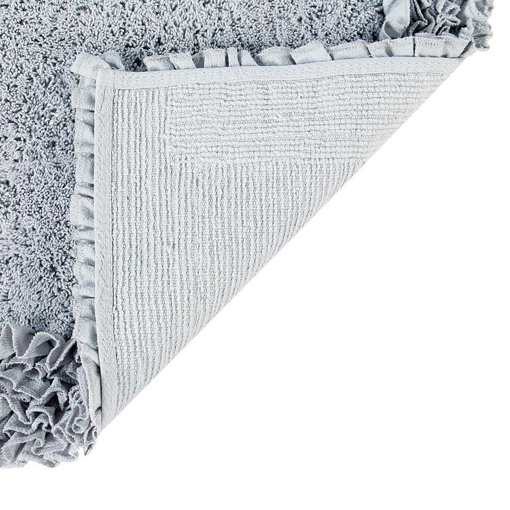 Shaggy Border Collection Silver 100% Cotton 5 Piece Bath Rug Set by Better Trends 4 Shaggy Border Collection Silver 100% Cotton 5 Piece Bath Rug Set by Better Trends - Image 2