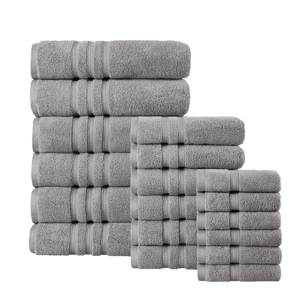 Micro Cotton 18-Piece Bath Towel Set in Stone Gray by Home Decorators Collection 3 Micro Cotton 18-Piece Bath Towel Set in Stone Gray by Home Decorators Collection