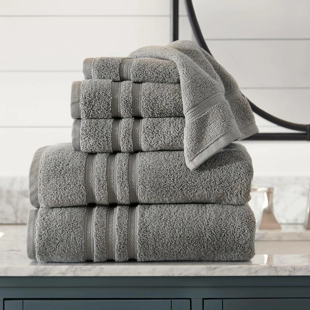 Micro Cotton 18-Piece Bath Towel Set in Stone Gray by Home Decorators Collection 9 Micro Cotton 18-Piece Bath Towel Set in Stone Gray by Home Decorators Collection - Image 7